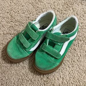 Green Kids vans with Velcro Straps